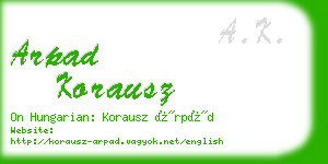 arpad korausz business card